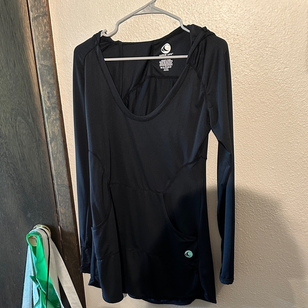 Elegant Black Long Sleeve Swim Coverup